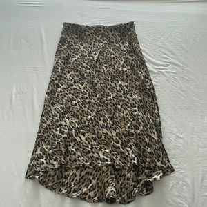 Zara Animal Print Silk Long Skirt. Worn Once. Perfect Condition. Size L